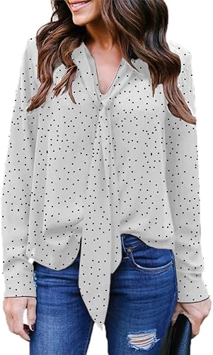 Umeko Womens Leopard Print Blouse Tie Front Cuffed Long ...