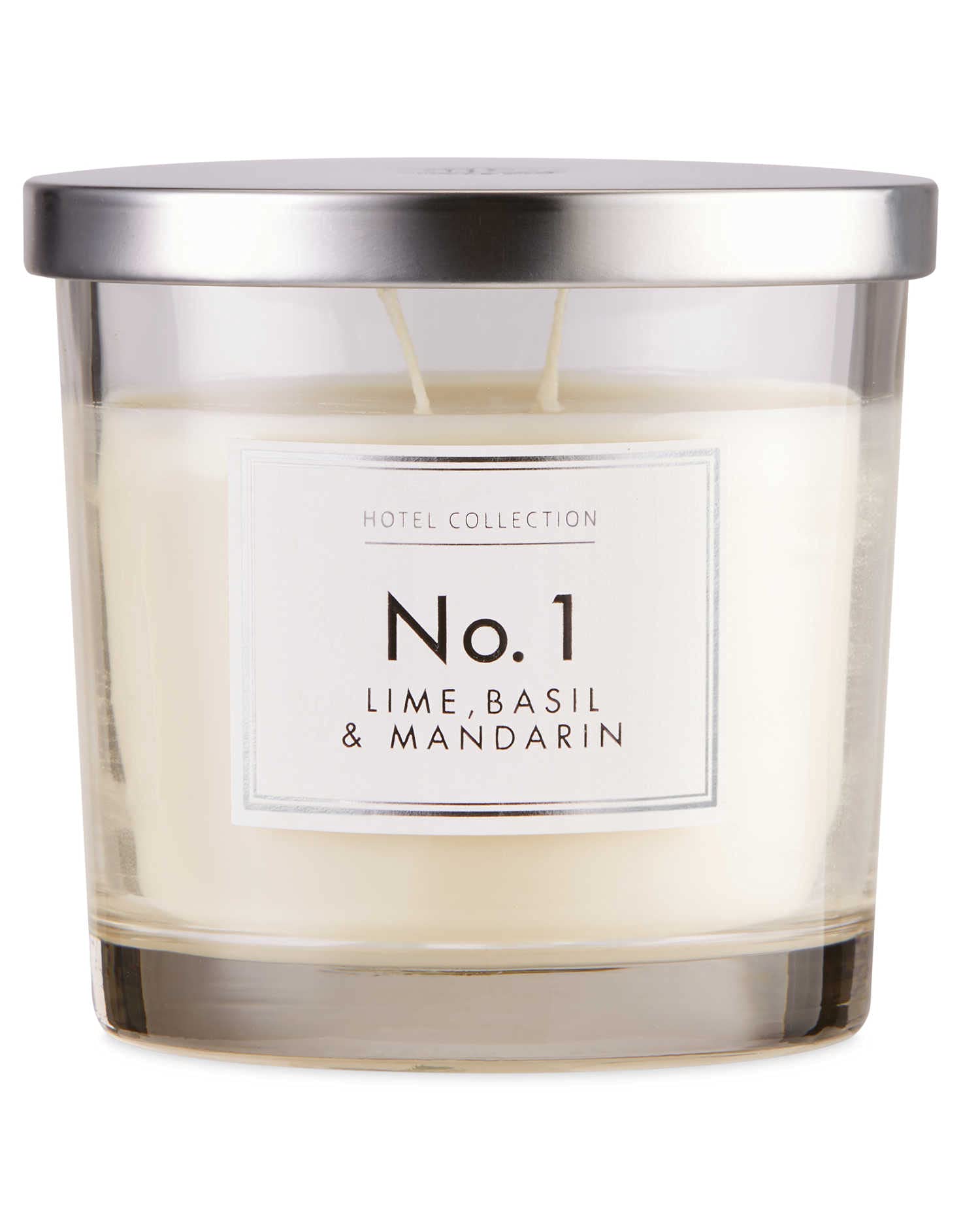 Aldi NO 1 2 WICK CANDLE LIME BASIL & MANDARIN IN GLASS JAR WITH LID 300G