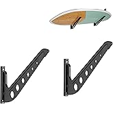 HIKULA 1 Board Surf Rack Wall Mount for Surfboard, Wakeboard, Snowboard Storage Adjustable Wall Hangers Boards Display