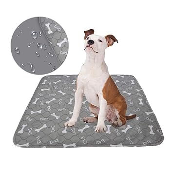 Roebii Washable Pee Pads for Dogs,Reusable Dog Bone Print Training Pads,Extra Absorbent Layered Waterproof Pets Mat,Fast Absorbing Dog Whelping Pad,Soft and Comfortable, Anti-Side Leakage