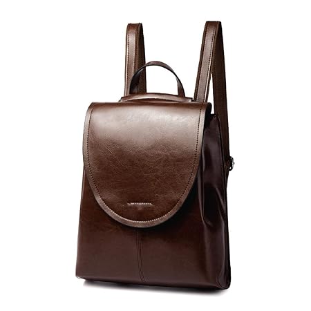NNGUBIU Women es Vintage Genuine Leather Rucksack School Rucksack Tasche (CF)