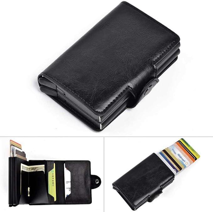 Aluminum Card Holder Wallet，LEEGOAL Double Layer RFID Credit Card
