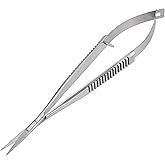 Medxpress Micro Scissors 4.5" Straight Premium Stainless Steel For Stitch Cutting Sewing Embroidery Scissor Art &amp; Craft Grooming Eyebrow Eyelash Extra Sharp Spring Action Squeeze Applique Scissors.