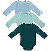 Ekkimy Rayon of Bamboo Baby Bodysuit, Long Sleeve Bodysuits for Boys Girls Infant Soft Clothes 0-24 Months