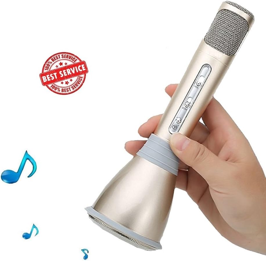 LLUNCC Bluetooth Rechargeable Handheld Speaker with Microphone - Gold
