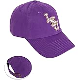 Desert Cactus LSU Louisiana State University Baseball Hat Tigers Geaux Brimmed Embroidered Hats Cap Adjustable Cloth Strap Adult (Style A1) Purple