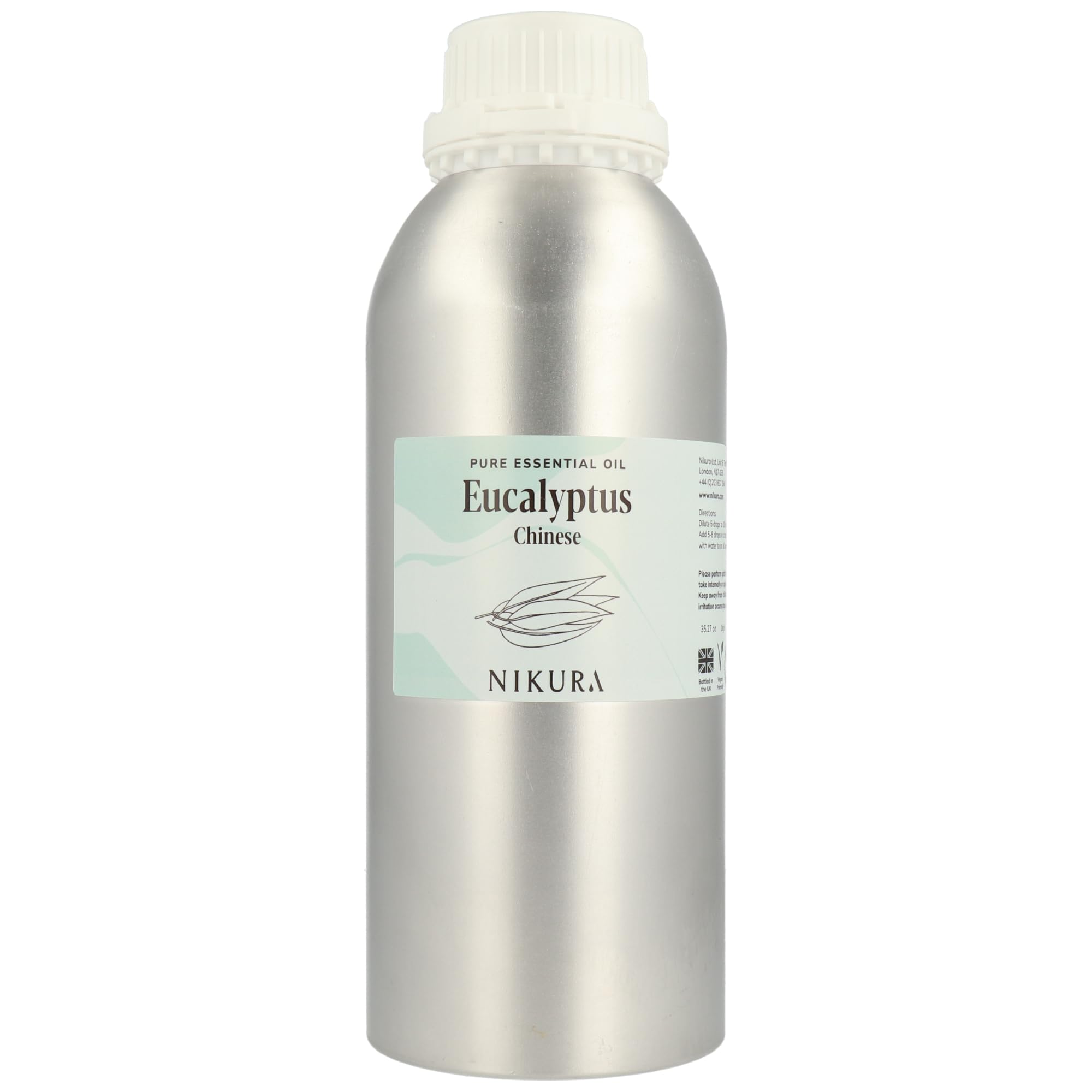 Nikura Eucalyptus (Chinese) Essential Oil - 1 kg | Great for Candle Making Supplies, Wax Melts, Aromatherapy Oil, Natural Soap Making, Bath Bombs | 100% Pure Natural Oils | Vegan & UK Made