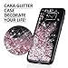 Caka Galaxy S8 Case, Galaxy S8 Glitter Case for Girls Women Luxury Fashion Bling Flowing Liquid Floating Sparkle Glitter Girly Soft TPU Black Case for Samsung Galaxy S8 (Rose Gold)