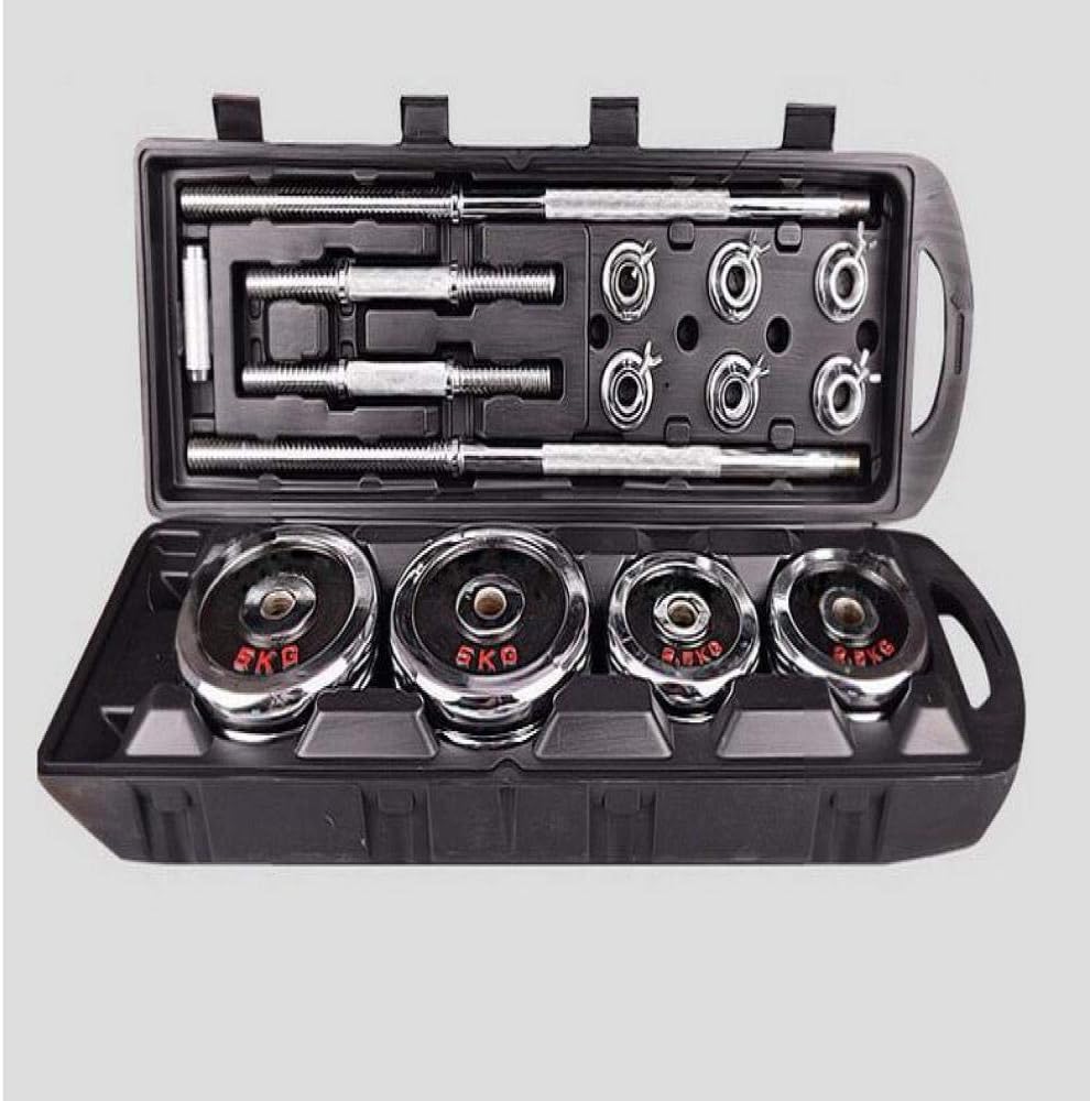Dumbbells， Fitness Barbell Dumbbell Dual Purpose Suit Adjustable Electroplating Dumbbell Electroplating Barbell Suit 50kg
