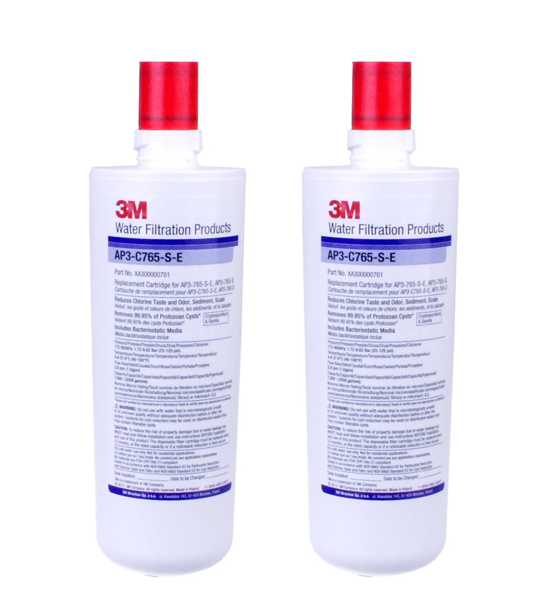 2x Genuine 3M AP3-C765S-E WATER FILTER with SCALE INHIBITOR