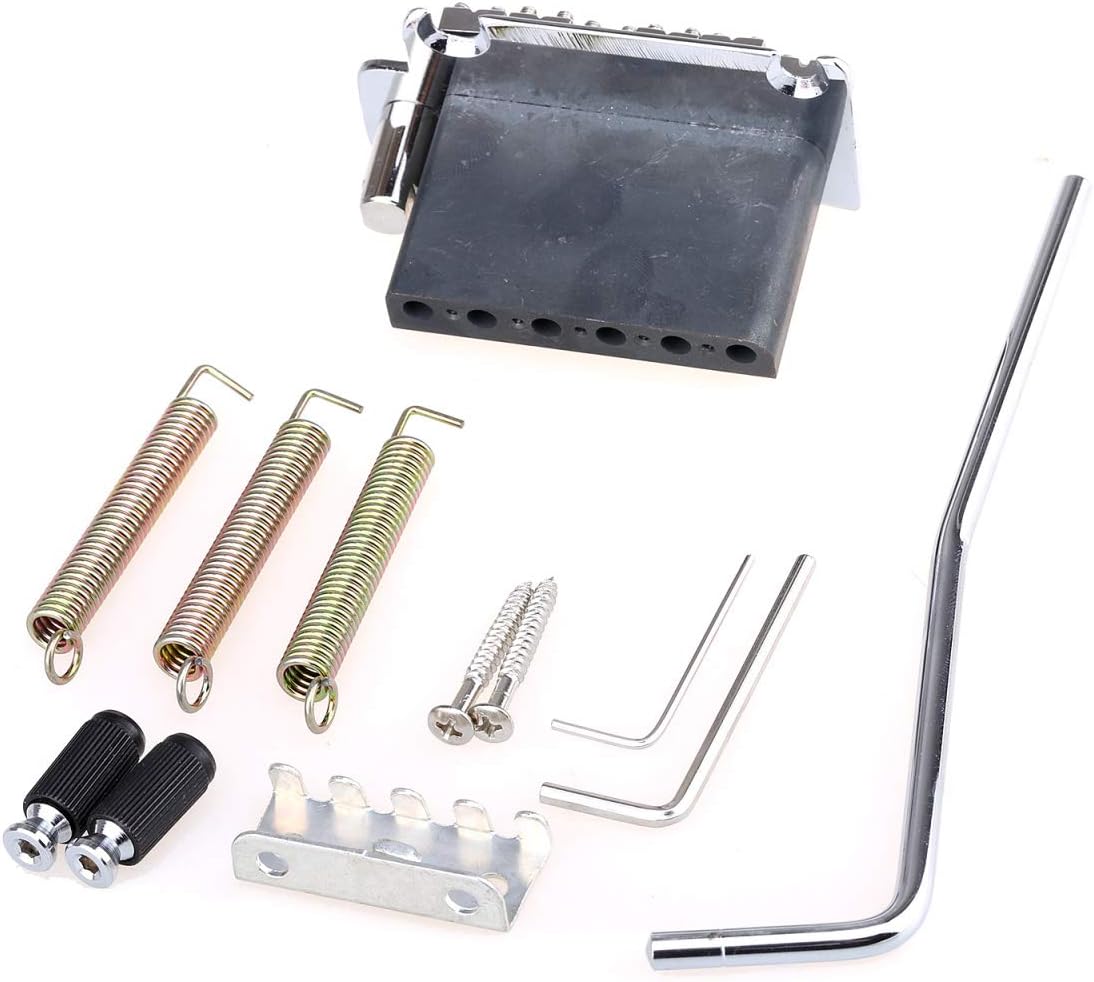 Musiclily Pro 52.5mm 2 Point Tremolo Bridge Steel Saddles Steel Block for American Strat Style Electric Guitar Chrome - Image 4