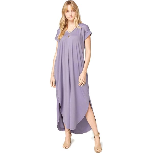 knee length dresses for ladies Side Slit Maxi main image 0