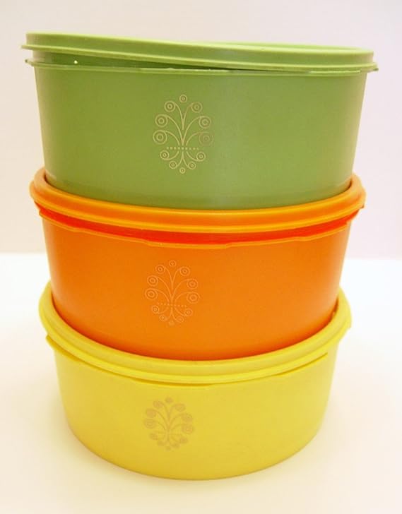 Vintage Tupperware Servalier 6 Piece Stacking Canister Set