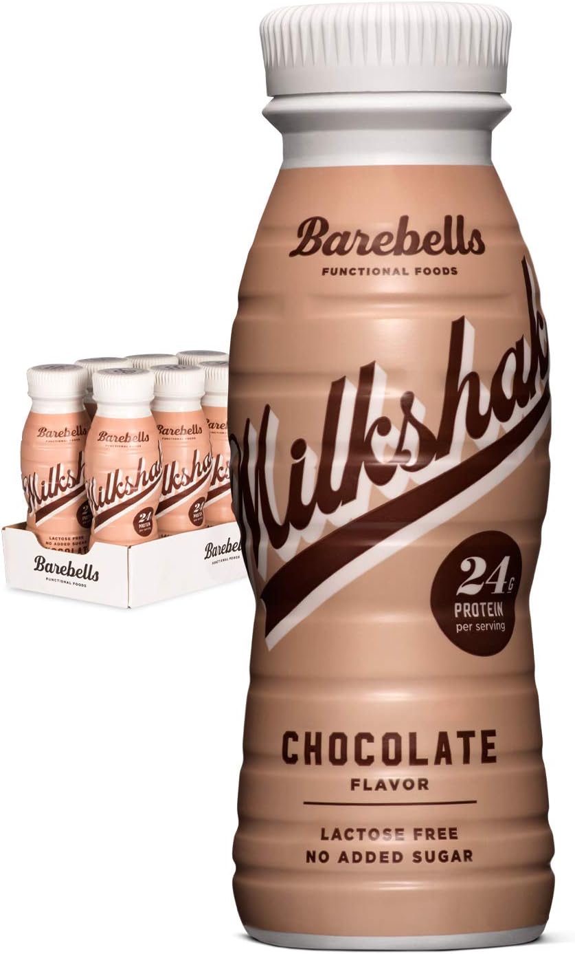 Barebells Protein Shake - 24g High Protein Milkshake, Lactose-Free, Ready to Drink, Low Carb - 8x330ml (Chocolate Flavour)
