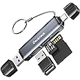 Dockteck SD Card Reader, 5G Super Speed USB3.0 SD/TF Card Reader, 3-Slot USB A/C to SD/Micro SD/USB A Memory Card Reader for UHS-I SD/Micro SD/SDHC/SDXC/MMC, Support OTG for Plug&Play