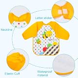 Vicloon Bibs with Sleeves 4 Pcs Waterproof Long Sleeve Feeding Bibs view 3