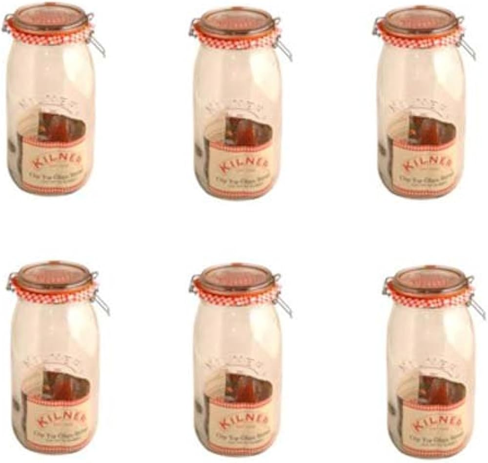 Kilner 3 Litre Clip-Top Jam & Preserve Jars - Pack of 6