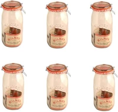 Kilner 3 Litre Clip-Top Jam & Preserve Jars - Pack of 6