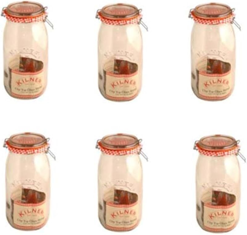 Kilner 3 Litre Clip-Top Jam & Preserve Jars - Pack of 6