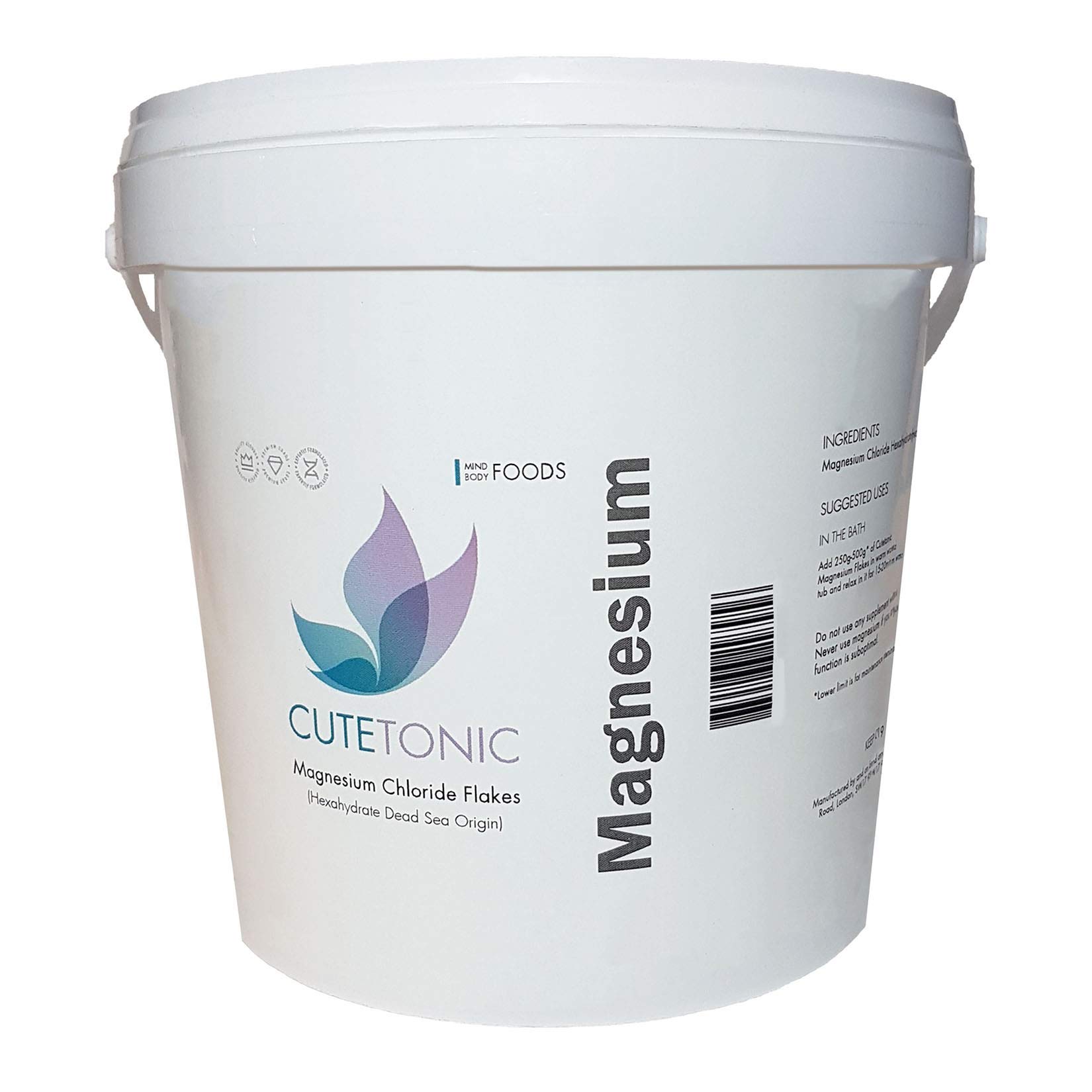 Cutetonic® Ultra Pure Magnesium Chloride Flakes, Dead Sea Origin (1KG)