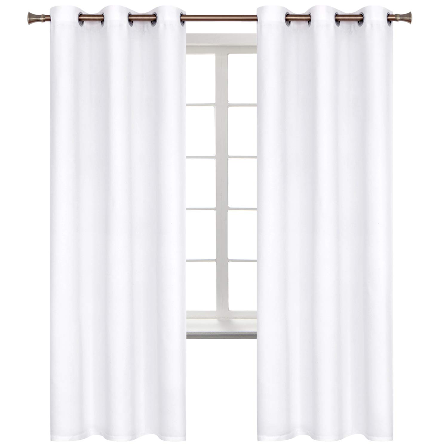 Photo 1 of BGment Room Darkening Curtains 72 Inches Long - Grommet Thermal Insulated Drapes Window Treatment Curtains for Bedroom, 2 Panels, 42 x 72 Inch, Pure White