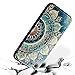 YOKIRIN iPhone 8 Case, iPhone 7 Case, Clear Tempered Glass Back Cover and Soft TPU Frame Extreme Shockproof Heavy Duty Cover Shell Case Full Body Protection Skin for iPhone 7, iPhone 8, Green Mandala