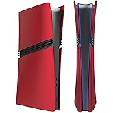Cover Plates for PS5 Pro Digital Edition, Matte FacePlates Accessories Compatible with PlayStation 5 Pro Console ABS Replacement Side Shell Case (Red)