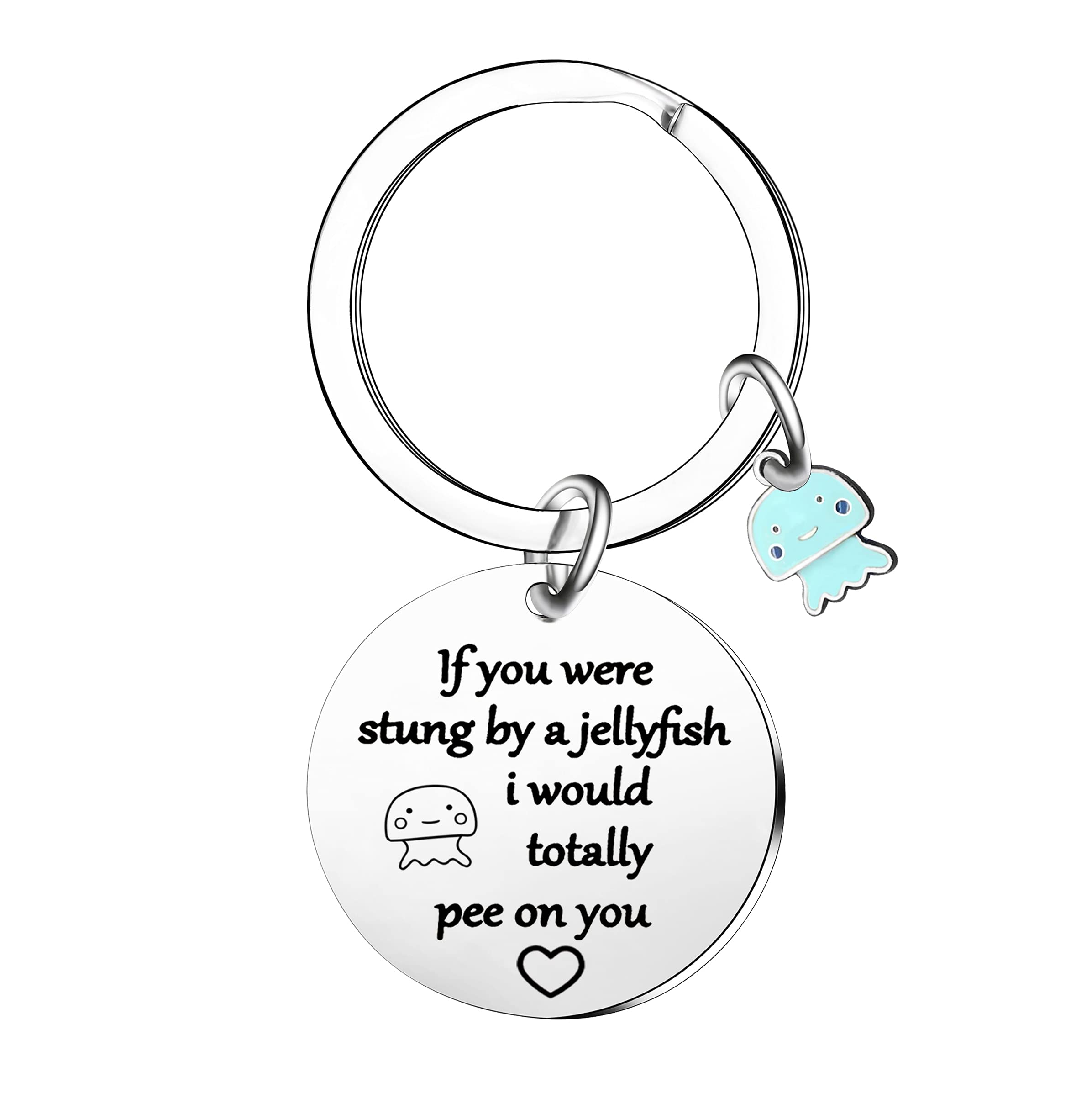Ghloyza Friend Gift Birthday Gift Graduation Gift Best Friend Keychain For Women Men Friendship Keyring If You were Stung by a Jellyfish True Friends Keychain (IF you were)