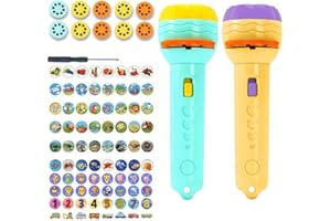 Slide Projector Torch Projection Light, 48/80 Patterns Flashlight Projector for Kids, Early Educational Learning Bedtime Nigh