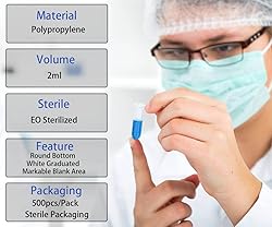 BKMAMLAB 2ml Microcentrifuge Tubes 500pcs, EO