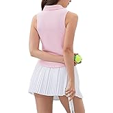 Angel season Golf Polo Shirts for Women, Sleeveless 1/4 Zip Collar Tennis Tank Top Athletic Tshirt Breathable Workout Tops