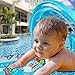 Baby Floats for Pool baby swimming ring, Baby Mom Swimming Ring with Removable Sun Conopy for Swim Training, Ridable Safe Baby pool Float with Drop Seat