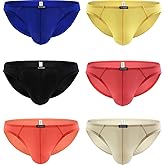 iKingsky Men's Four Way Stretch Briefs Soft Striped Underwear Sexy Low Rise Underpanties for Men