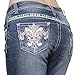Sexy Couture Women's S145-PB Dark Wash Rhinestone Stitched Boot Cut Jeans