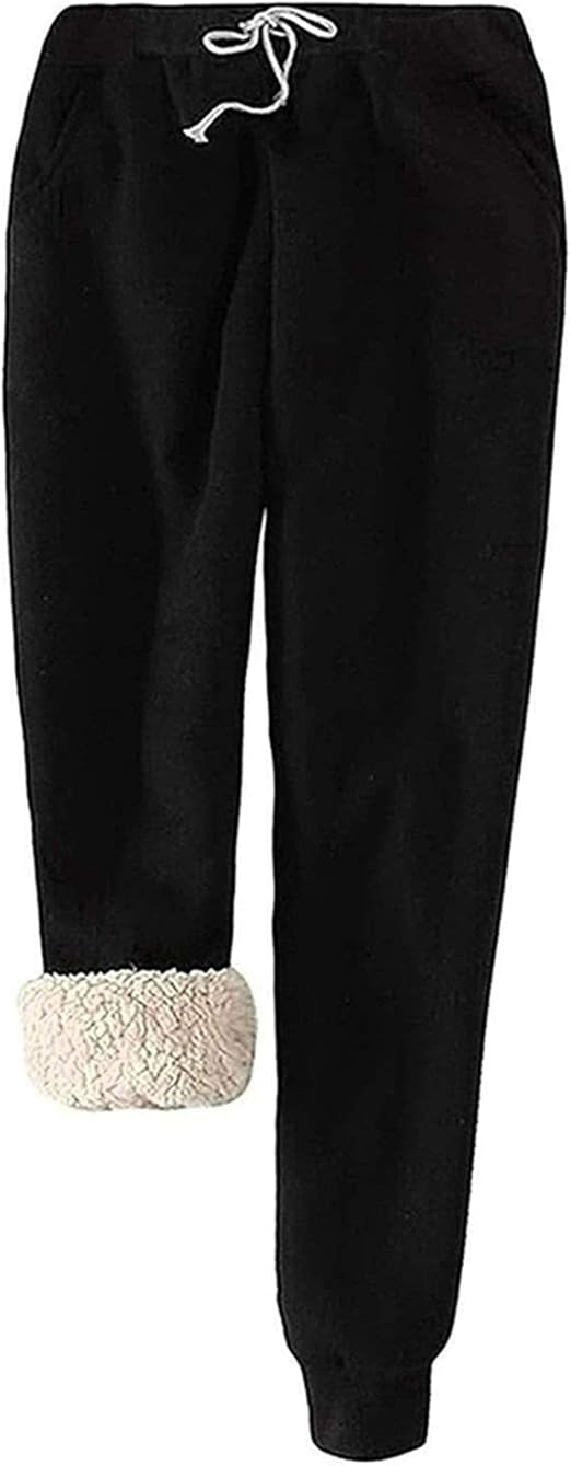 Women's Winter Warm Fleece Jogging Pants Sherpa Lined Sweatpants Active