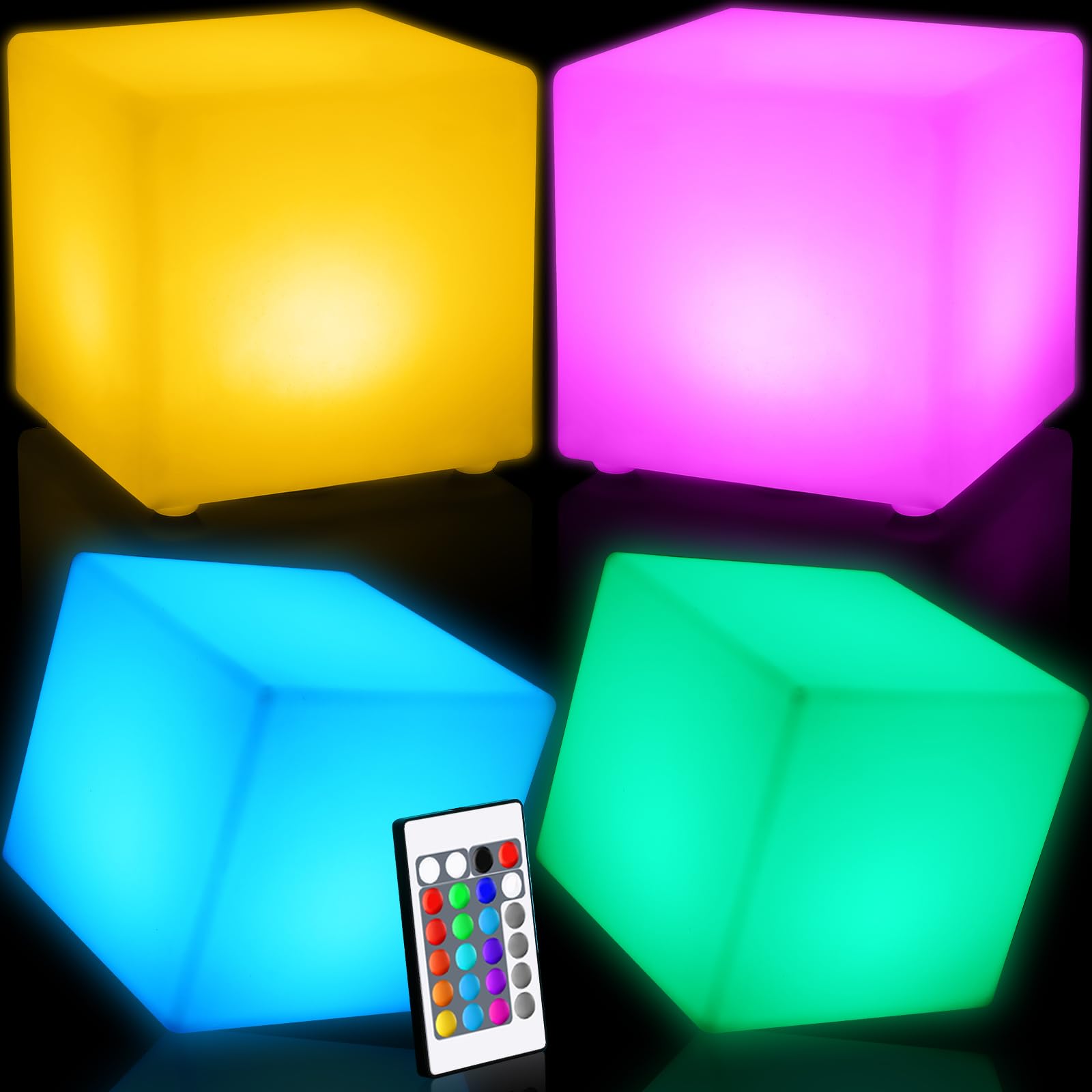 Frienda 4 Pcs Light up Cubes Cool Cosmic Cube