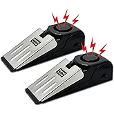 HNHMT 2 Pack Portable Door Stop Alarm, Door Stopper with 120db Loud Security Alarm, Travel Door, Doorstops Wedge Sensors Security Devices for Traveling Apartment Hotel and Home (Black)
