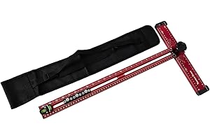 Tooltech Xpert 4-in-1 Drywall Aluminum T-Square - 24 inch, with Storage Bag