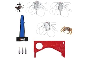 10-Loop Crab Trap, Stainless Steel Cylindrical Crab Snare for Dungeness, Rock and Blue Crab，Fishing Poles Partner（Includes Gl