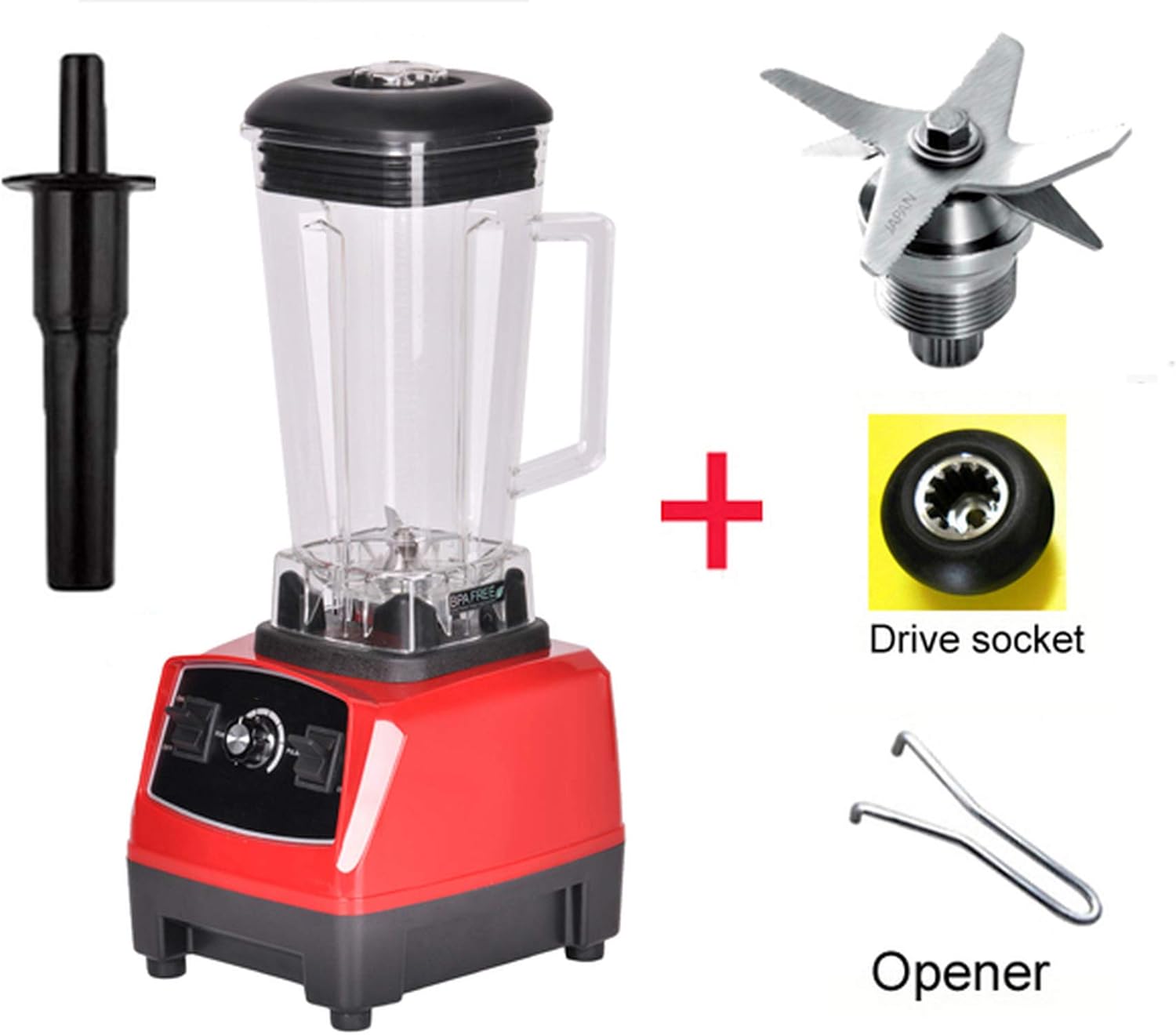 2200W 2L commercial grade home professional smoothies power blender food mixer juicer food fruit processor,RED FULL PARTS,UK Plug