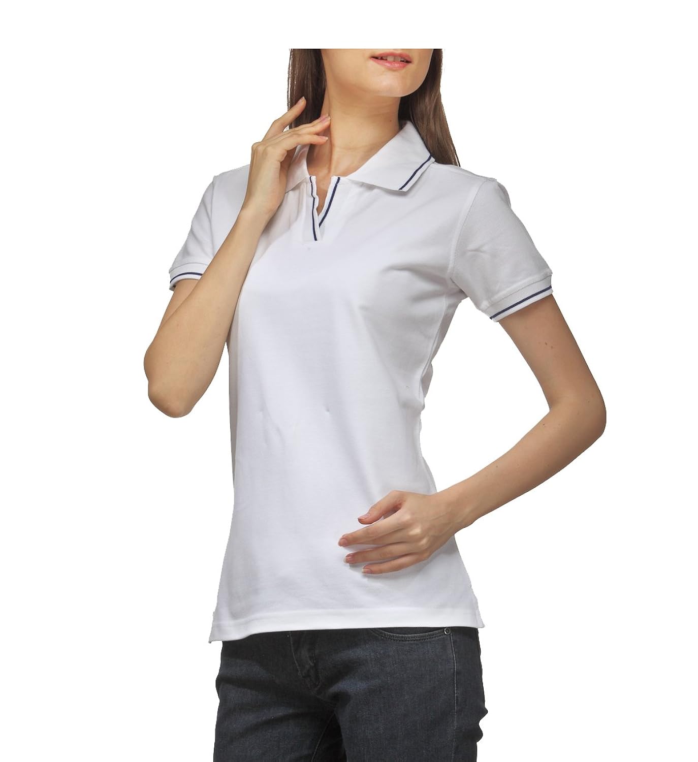 scott women's premium cotton polo t-shirt - white