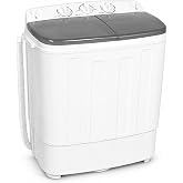 Superday Portable Washing Machine, 25.3lbs Mini Washing Machine and Spin Dryer Combo, Mini Twin Tub Laundry Machine for Camping, Apartments, Dorms, College Rooms, RV, Delicates, Grey