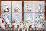 LOKIPA 8 Sheets Christmas Window Stickers PVC White Winter Decor view 7