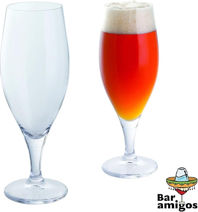 Bar Amigos® Everyday Classic Essentials Stemmed Beer Drinking Glasses Ideal for lagers