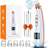 Blackhead Remover Pore Vacuum Upgraded Facial Pore Cleaner Electric Comedone Whitehead Extractor Tool-5 Suction Power,5 Probes,USB Rechargeable Blackhead Vacuum Kit for Women & Men