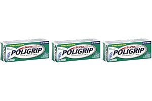 Super Poligrip Denture Adhesive Cream 0.75 Oz Travel Size (Pack of 3)