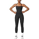 ABOCIW Workout Sets for Women 2 Piece Padded Sports Bra Tank Top High Waist Leggings Sets Gym Yoga Work Out Clothes