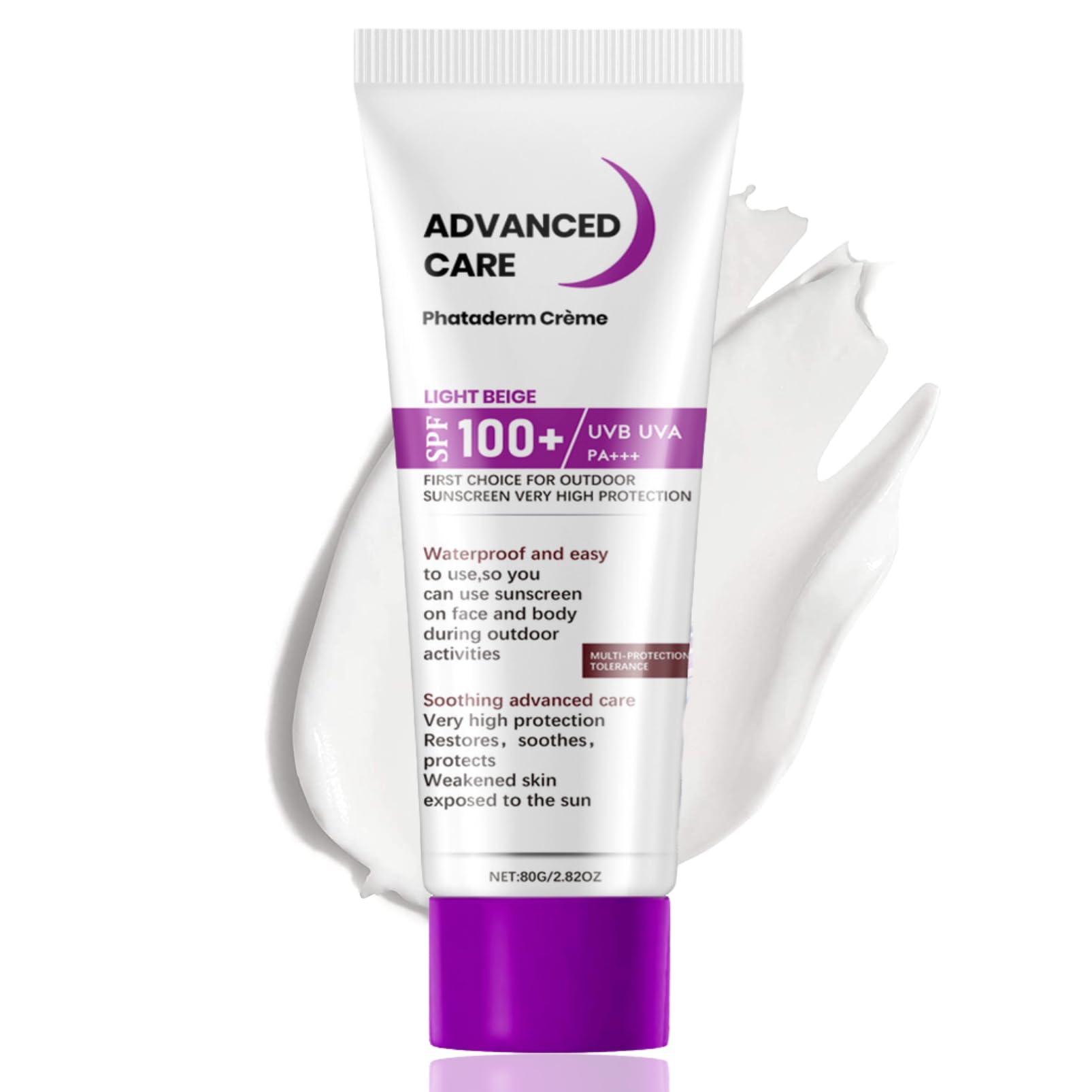 ISBEAUSOLS Sun Cream Spf 100 - Spf 100 Sunscreen - Uvb/Uva High Protection Spf 100 Face Moisturiser - Factor 100 Sun Screen Prevent Sunburn&Taning - Spf 100 Waterproof Moisturiser Soothing Skin 80g — image 1