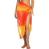 Ekouaer Women Sarong Swimsuit Coverups Chiffon Long Bikini Wraps Sheer Beach Bathing Suit Cover Up
