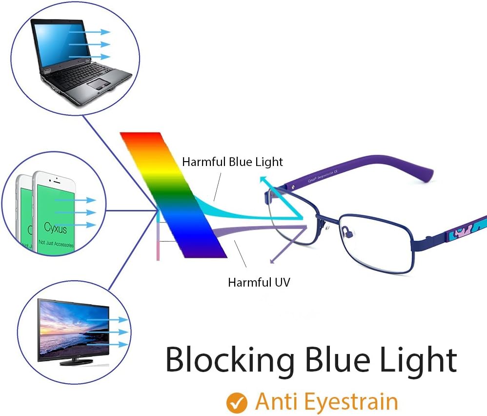 View of Cyxus Blue Light Blocking Glasses for Kids, Anti Eyestrain Protect ...